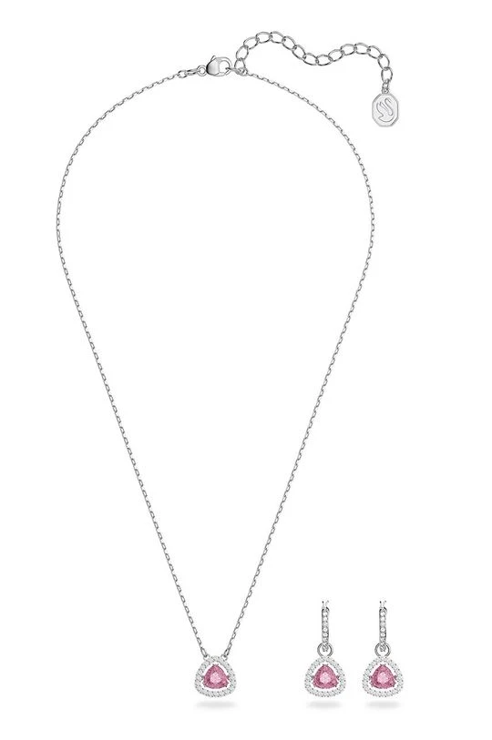 Γυναικεία Σετ Κολιέ και σκουλαρίκια Swarovski ασημί 1 Γυναικεία Σετ Κολιέ και σκουλαρίκια Swarovski ασημί